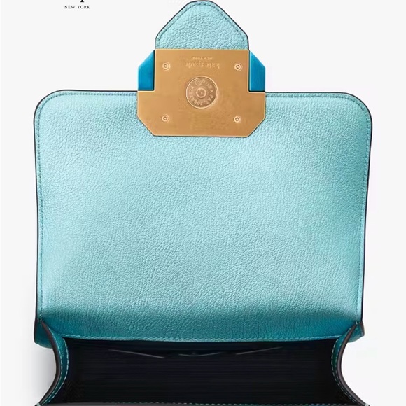 Kate Spade Bijou Metallic Blue & Green Mini Top Handle bag W/ Crossbody Strap - Picture 4 of 17
